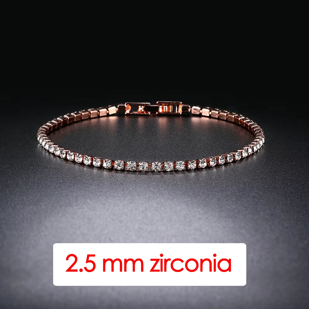 Hiphop Tennis Bracelet Homme Iced Out 3/4/5Mm Cubic Zirconia Mens Crystal Chain on the Hand Hip-Hop Streetwear Jewelry Male H086