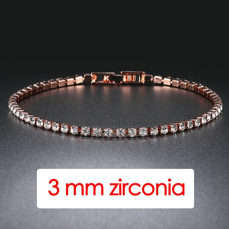 Hiphop Tennis Bracelet Homme Iced Out 3/4/5Mm Cubic Zirconia Mens Crystal Chain on the Hand Hip-Hop Streetwear Jewelry Male H086