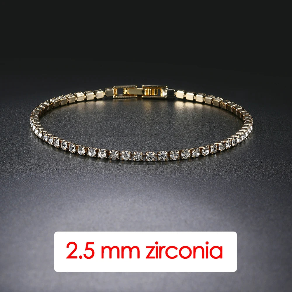 Hiphop Tennis Bracelet Homme Iced Out 3/4/5Mm Cubic Zirconia Mens Crystal Chain on the Hand Hip-Hop Streetwear Jewelry Male H086