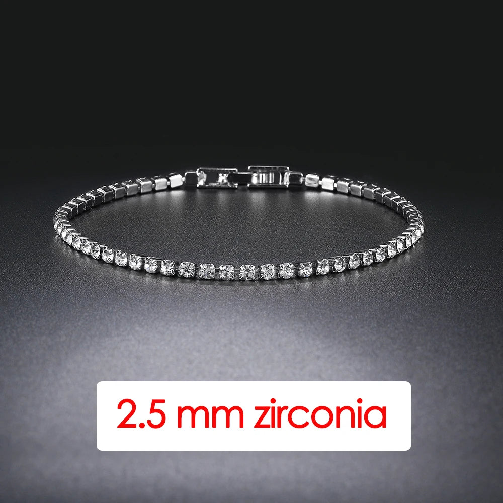 Hiphop Tennis Bracelet Homme Iced Out 3/4/5Mm Cubic Zirconia Mens Crystal Chain on the Hand Hip-Hop Streetwear Jewelry Male H086