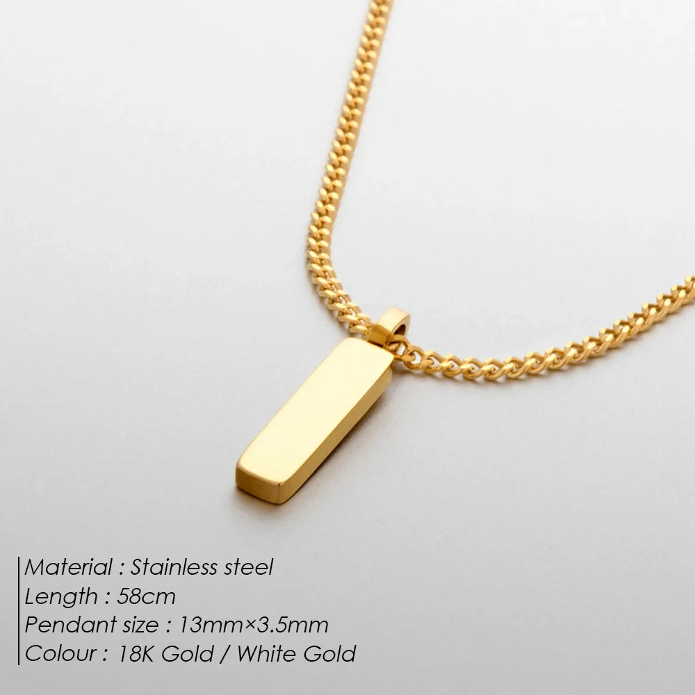 Emanco Minimal Pendant Necklace Stainless Steel Men'S Titanium Steel Chain Collarbone Chain Jewelry Wholesale Direct