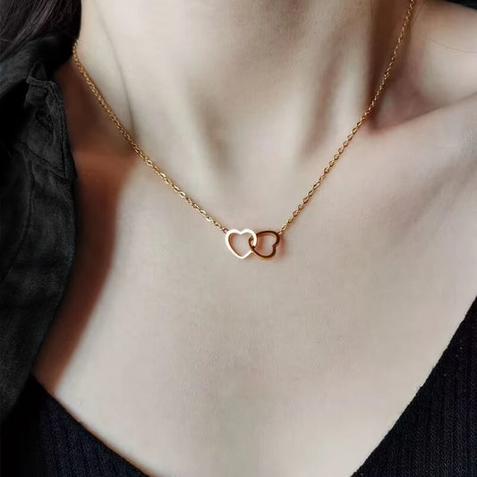 2024 New Eternal Real Rose Rotating Box Double Heart Custom Engraved Name Steel Necklace for Valentines Birthday Jewelry Gift